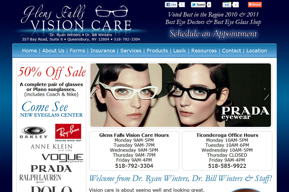 Glens Falls Vision Care - <a href='http://glensfallsvisioncare.com' target='_blank'>glensfallsvisioncare.com</a> - Queensbury, NY